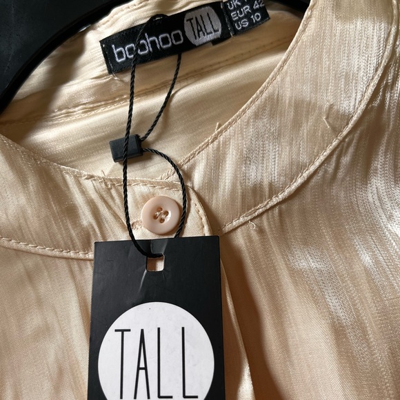 NWT Ivory tall mandarin collar button down shirt - Picture 4 of 8